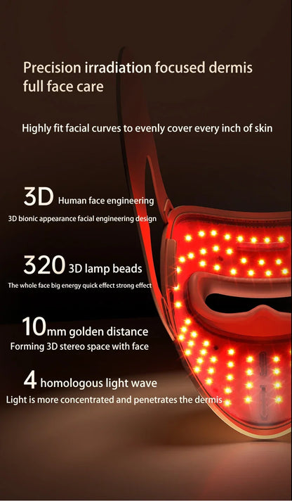 REVORA Lift LED Therapy Mask — Professional-Grade Red Light for Jawline, Firmness & Glow